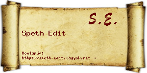 Speth Edit névjegykártya